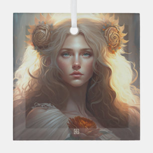 Create Your Own Leo Sun Sign Zodiac Goddess Glass Ornament