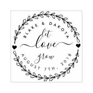 Create Your Own "Let Love Grow" Wedding Date Rubber Stamp