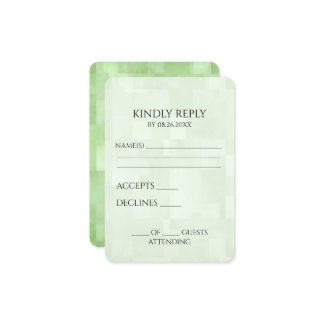 Create Your Own Light Green Squares Texture RSVP Card