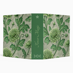 Create Your Own Lime Green Mums Vintage Floral Binder