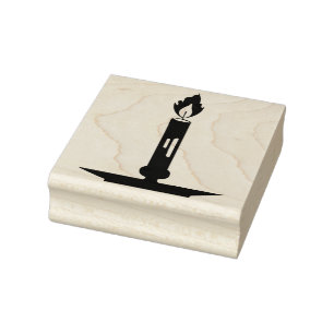 Create Your Own Lit Taper Candle Rubber Stamp