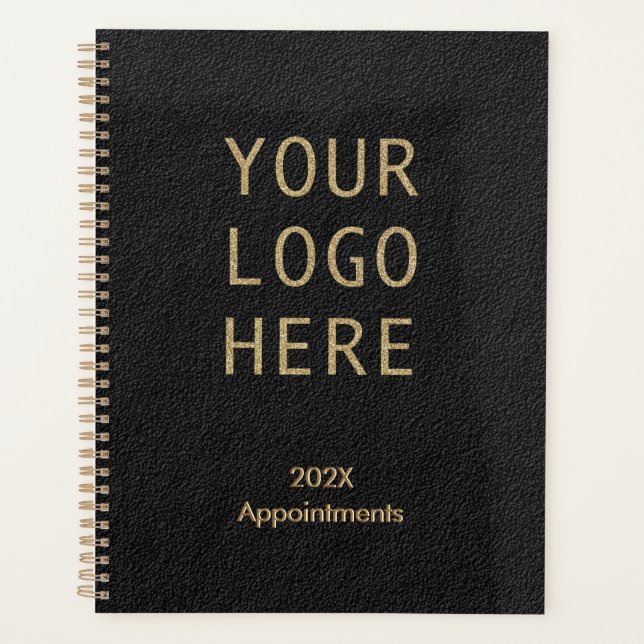 Create Your Own Logo 2024 Black Gold Planner (Front)