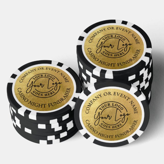 Create Your Own Logo Gold Poker Chips (Stack)