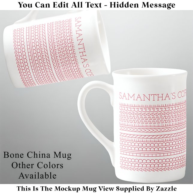 Create Your Own Long Hidden Message 148PW Novelty Bone China Mug (Creator Uploaded)