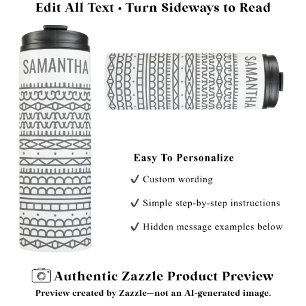 Create Your Own Long Hidden Message & Name Grey Thermal Tumbler