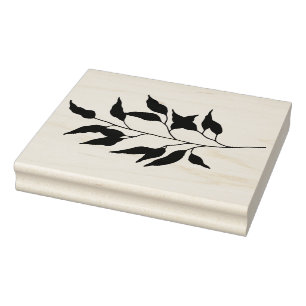 Create Your Own Long Leaf Foliage Floral Rubber Stamp