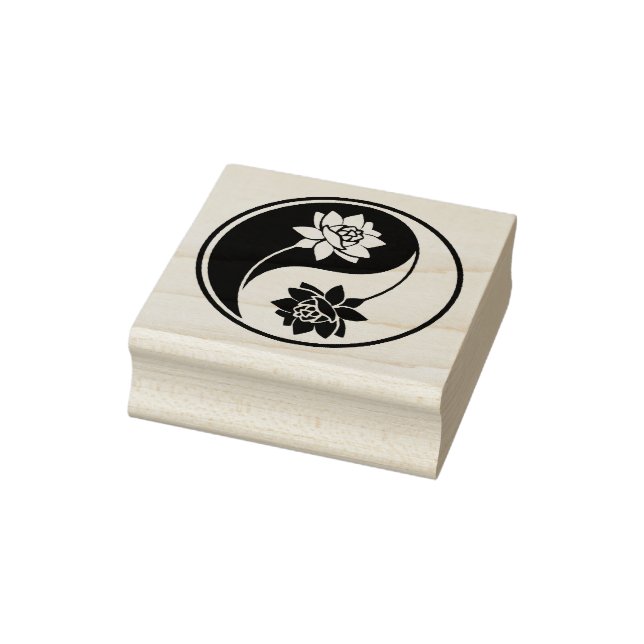 Create Your Own Lotus Yin Yang Symbol Rubber Stamp (Stamp)