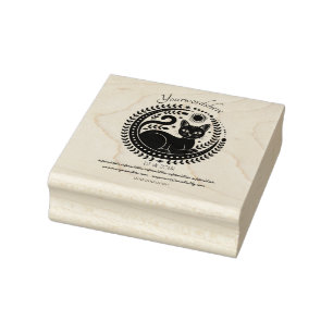 Create Your Own Lounging Celestial Black Cat Rubber Stamp