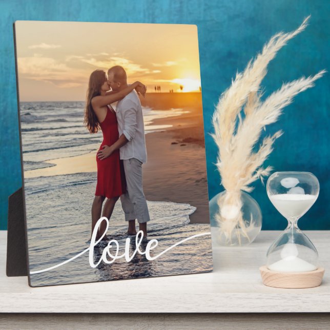 Create Your Own Love Script Romantic Couple Photo Plaque (Side)