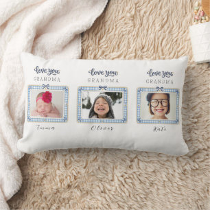 Create Your Own Love You Grandma 3 Photo Cute  Lumbar Pillow