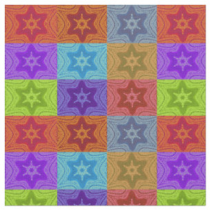 Create Your Own Lovely Checkere stars cute designs Fabric