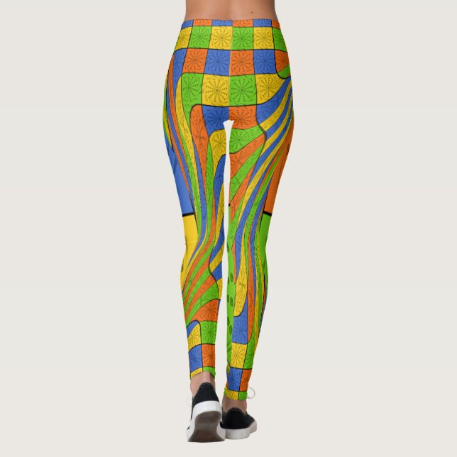 Create your own lovely Egyptian multi colour desig Leggings (Back)
