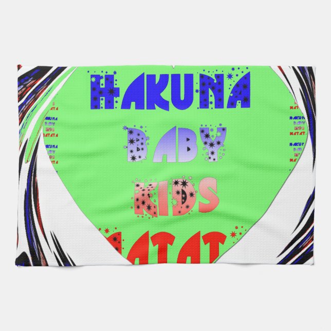 Create Your Own Luminous Hearts Baby Kid Design Kitchen Towel (Horizontal)