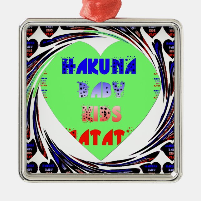 Create Your Own Luminous Hearts Baby Kid Design Metal Ornament (Front)