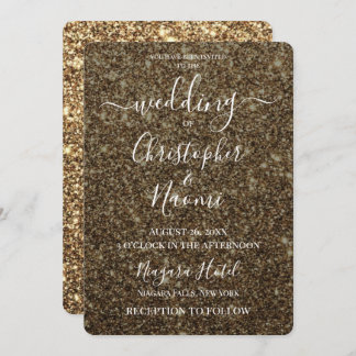Create Your Own Lux Wedding Glitter Print Invitation