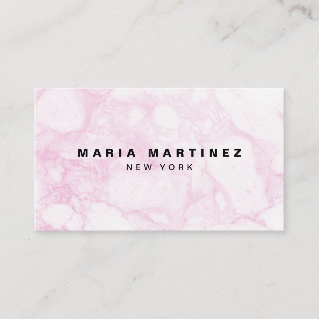 Create Your Own Luxury Boutique Pink Marble Business Card (Front)
