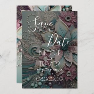 Create Your Own - Luxury Shabby Chic Paper Flowers Save The Date