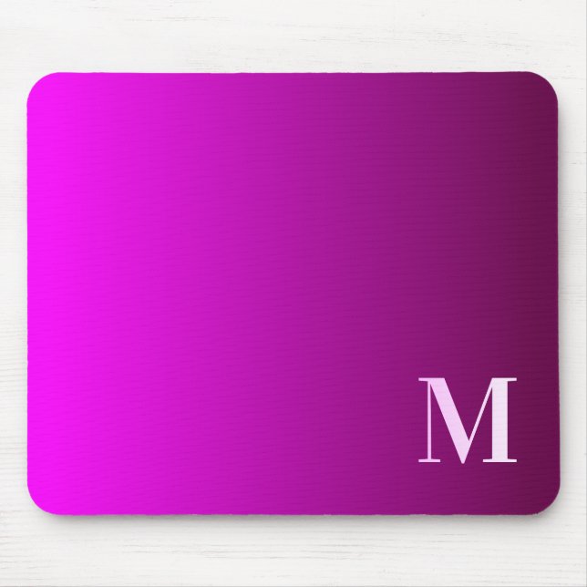 Create Your Own Magenta Ombre Monogram Mouse Pad (Front)