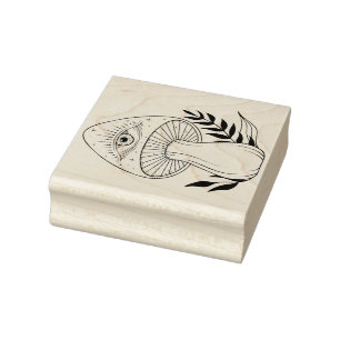 Create Your Own Magic Eye Mushroom Floral Rubber Stamp