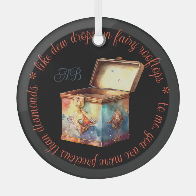 Create Your Own Magic Memories Tin Box Glass Ornament (Front)