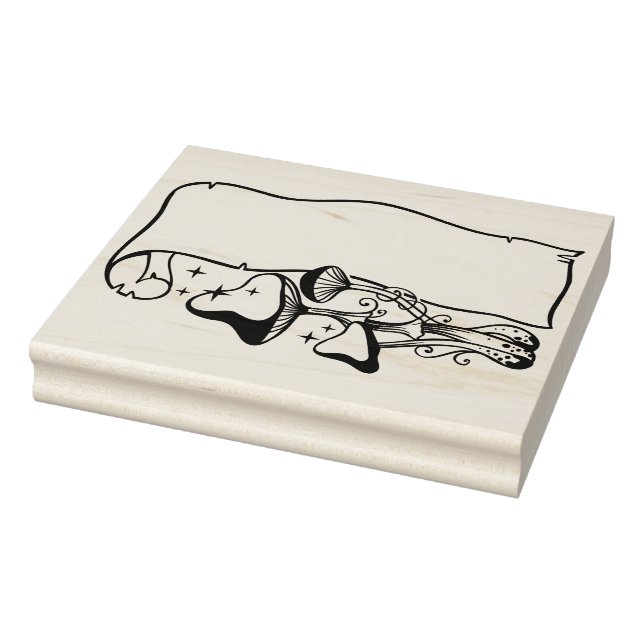 Create Your Own Magic Mushroom Scroll Rubber Stamp (Stamp)