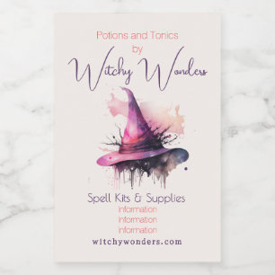 Create Your Own Magic Witch Hat Apothecary Food Label
