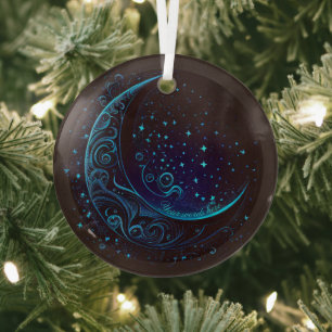 Create Your Own Magical Filigree Blue Moon Glass Ornament
