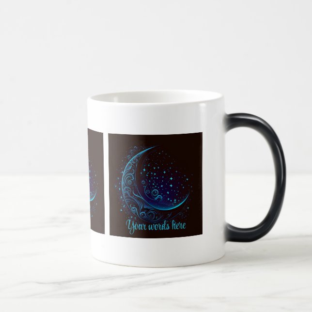 Create Your Own Magical Filigree Blue Moon Magic Mug (Right)