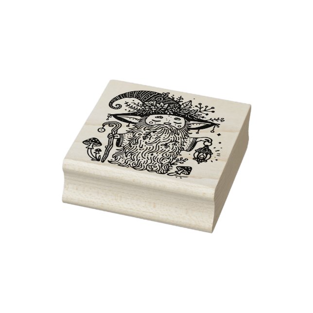 Create Your Own Magical Gnome Hedge Wizard Rubber Stamp (Stamp)
