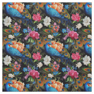 Create Your Own Magical Peacock Flowers Fabric