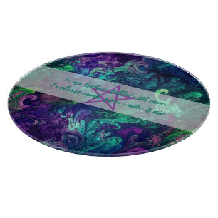 Create Your Own Magical Purple Green Pink Swirls Cutting Board