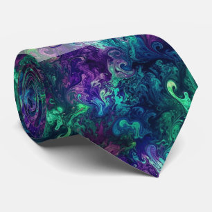 Create Your Own Magical Purple Green Pink Swirls Tie