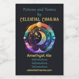 Create Your Own Magical Rainbow Moons Wine Label