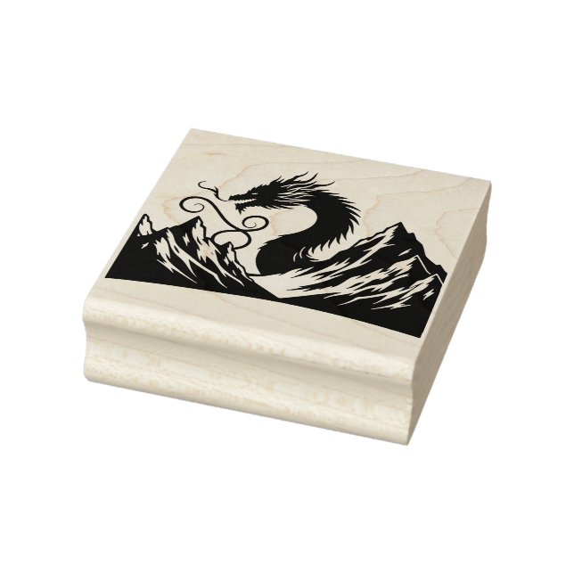 Create Your Own Majestic Dragon Mountains Rubber Stamp (Stamp)