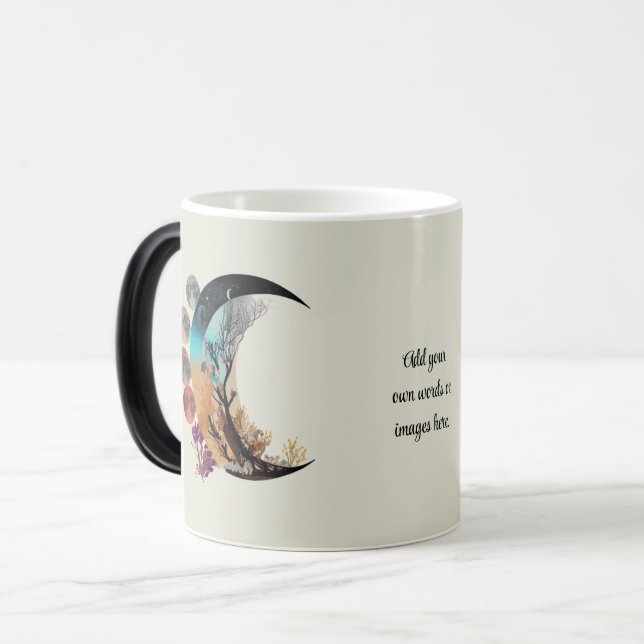 Create Your Own Many Moons Midnight Crescent Magic Mug (Front Left)