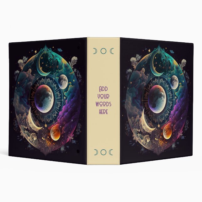 Create Your Own Many Mystical Cloudy Moons Binder (Background)