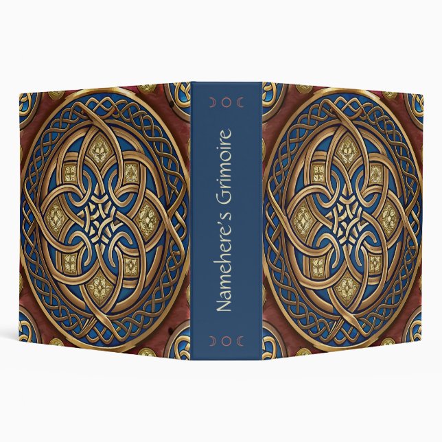 Create Your Own Maroon Blue Gold Celtic Knotwork Binder (Background)