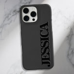 Create Your Own Matte Black Name Monogram iPhone 16 Pro Max Case<br><div class="desc">Create your own personalized iPhone Case with custom initial name in matte black colour modern minimalist typography.</div>