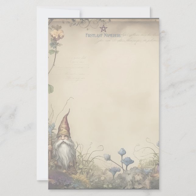 Create Your Own Medieval Dwarf Garden Stationery (Front)