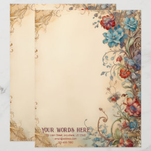 Create Your Own Medieval Midsummer Garden Floral Letterhead