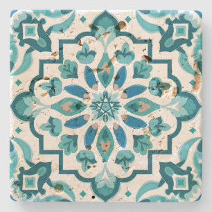 Create Your Own Mediterranean Style Peacock Floral Stone Coaster