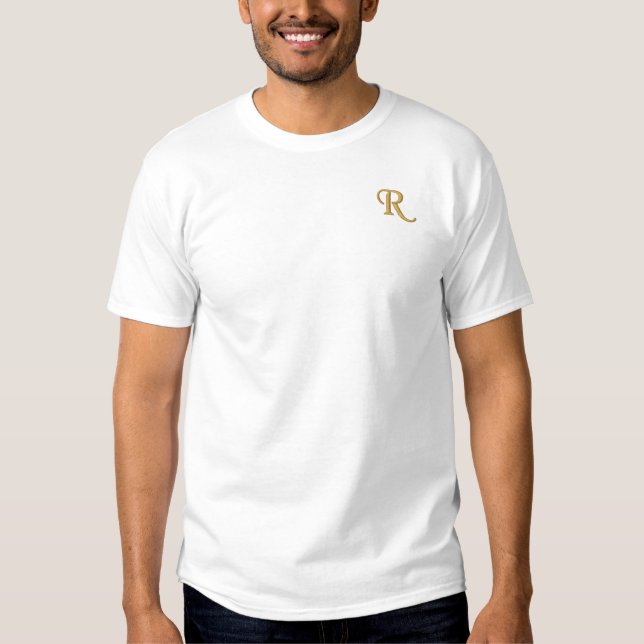 Create Your Own Mens Custom Personalized Monogram Embroidered T-Shirt (Front)