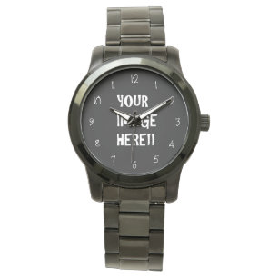 Create Your Own Men's Oversized Black Bracelet Watch