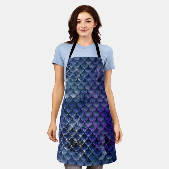 Create Your Own Mermaid Glitter Mom Girlfriend Apron (Worn)