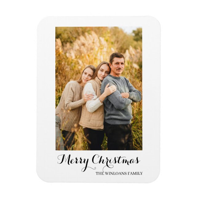 Create Your Own Merry Christmas Family Photo Magnet (Vertical)