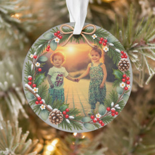 Create your own Merry Christmas family photo Ornament