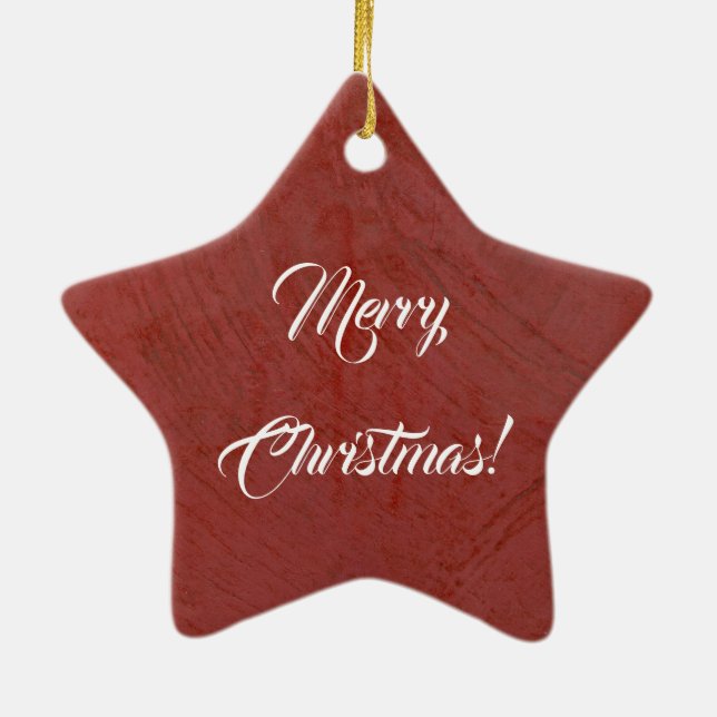 Create Your Own Merry Christmas Italian Red Ceramic Ornament (Back)