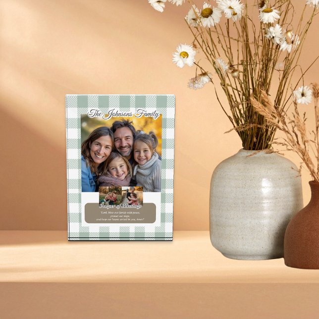 Create your own Message Sage Green Family Photo Block (Creator Uploaded)