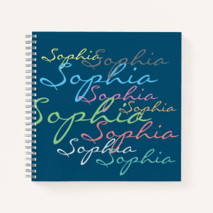 Create your own messy name text unique calligraphy notebook