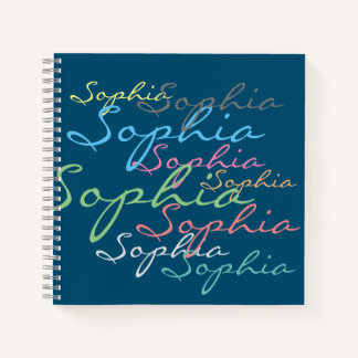 Create your own messy name text unique calligraphy notebook